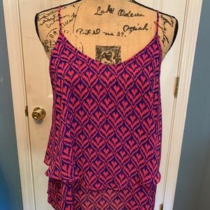 Fuchsia and navy blue top